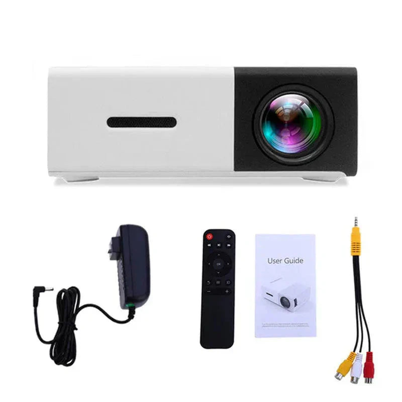 Mini Projector – 1080P Full HD Support, Portable LED Projector, 4K Video Playback, Multiple Connectivity Options