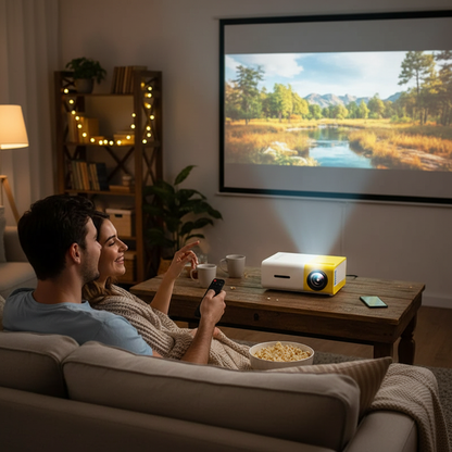 Mini Projector – 1080P Full HD Support, Portable LED Projector, 4K Video Playback, Multiple Connectivity Options